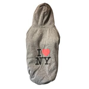 I Love New York City NYC Dog Hoodie Pet Clothes Heather Gray Size 3XL